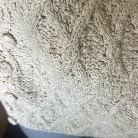 Quills Woolen Market Ireland hand diamond knit oatmeal colored fisherman… - Picture 11 of 13